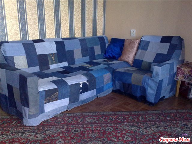 На табурет из старых джинсов своими руками На табурет из старых джинсов своими руками