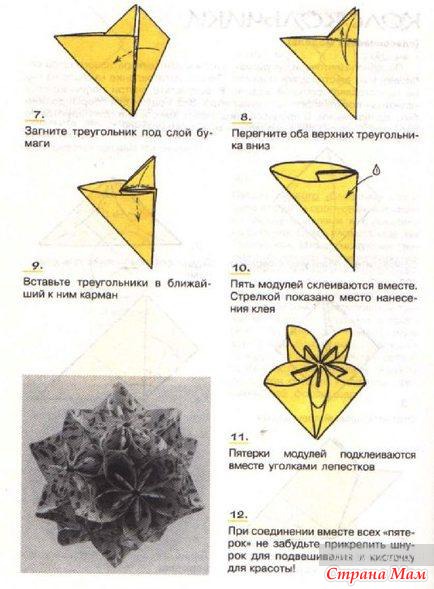 кусудама схемы сборки колокольчик