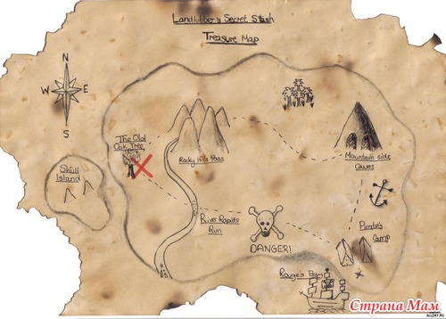 Карта для пиратской вечеринки