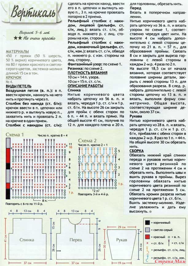 схема вязания свитера для мальчика от 1 года этого момента