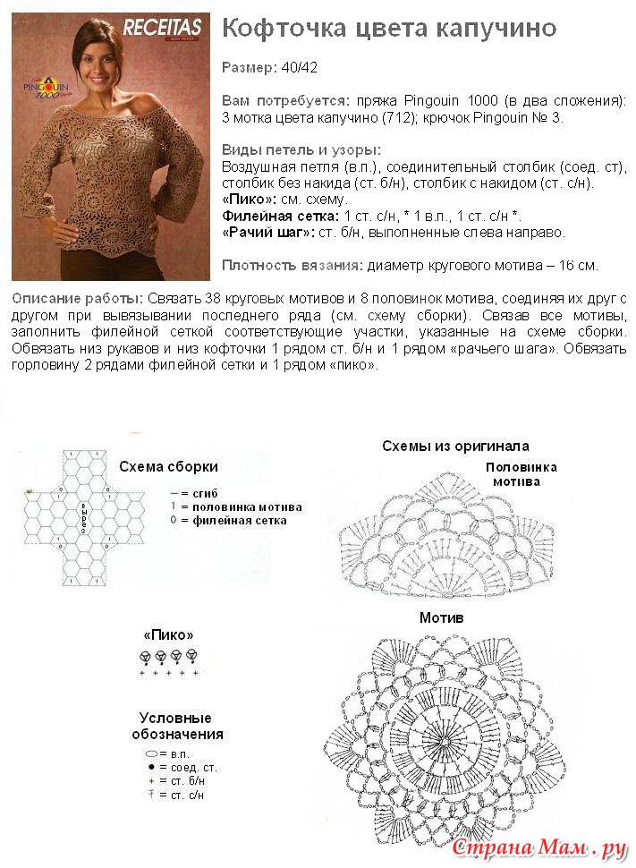 Крючок вяжем мотивы для кофт Крючок вяжем мотивы для кофт