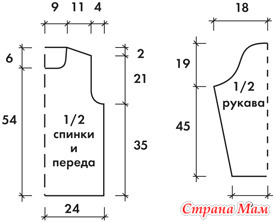 Выкройки для вязания женских кофт 579