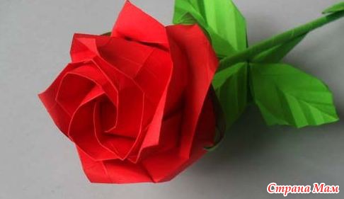 Оригами роза Кавасаки