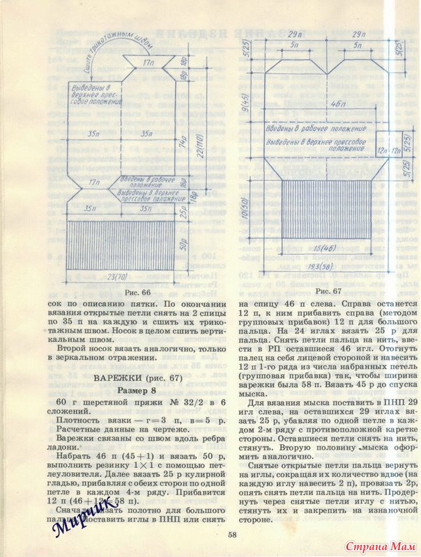 Варежки на машине круговым вязанием Варежки на машине круговым вязанием