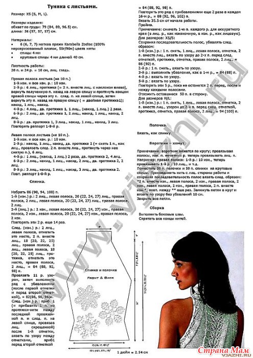 Вязания ажурная туника туники с листочками Вязания ажурная туника туники с листочками