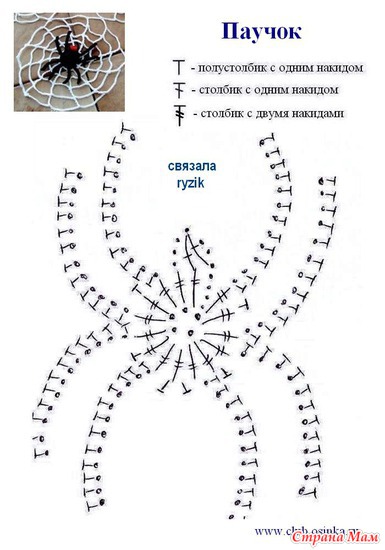 паутинка крючком схема