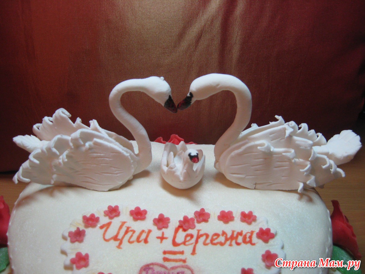 Торты с лебедями на юбилей свадьбы