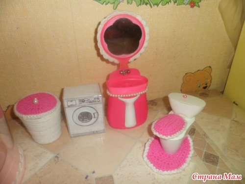 Раковина для кукол в ванную комнату МК.+ванна