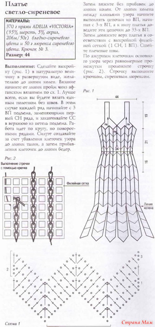 Вязание платья сетка крючком Вязание платья сетка крючком