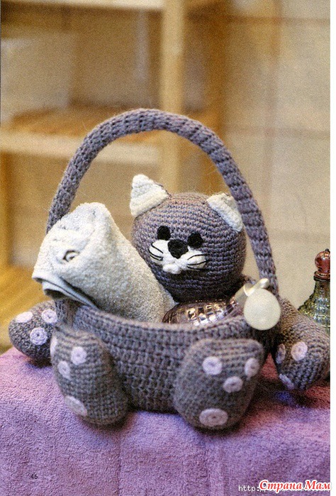 Корзина для игрушек крючком