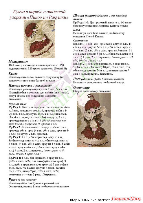 Как вязать куклу крючком схема и описание Как вязать куклу крючком схема и описание