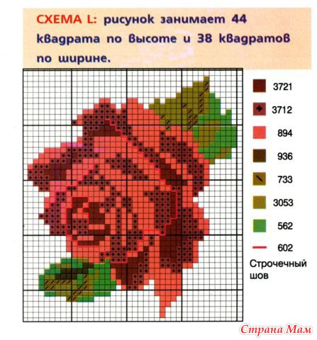Рукоделие вышивка крестом схема роз