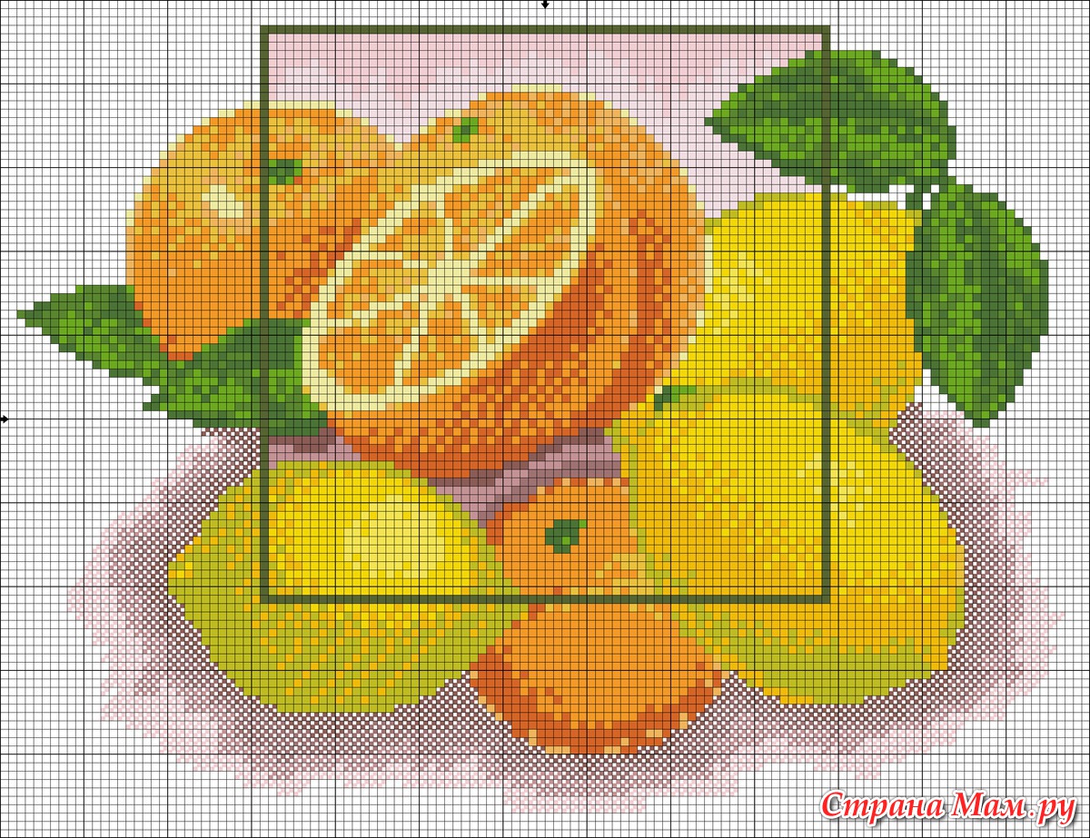 Вышивка крестом апельсины