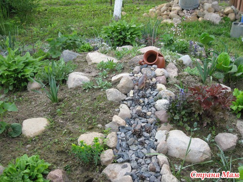 Как сделать сухой ручей в саду