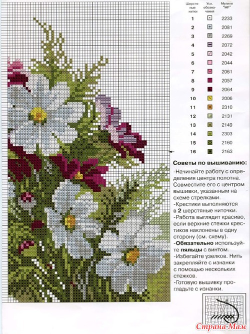 Цветные схемы вышивки крест Цветные схемы вышивки крест