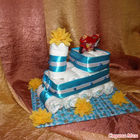 Торт из памперсов - подарки для новорожденных! Купить торт из памперсов в интернет магазине ЛепKind