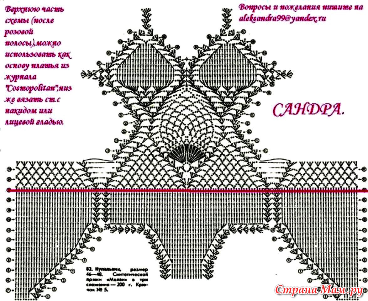 Связать купальник крючком схемы Связать купальник крючком схемы