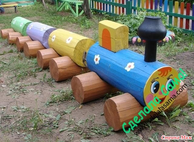 Поделки из бревен в саду Поделки из бревен в саду