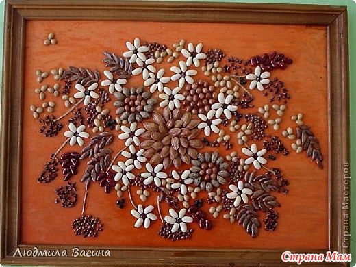 Картины из семян и крупы своими руками