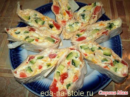 Лаваш с овощами рецепт с фото