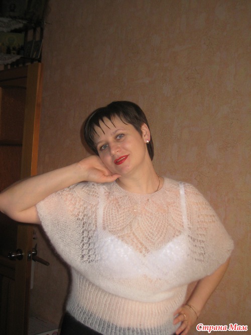 Ажурная блуза из мохера.