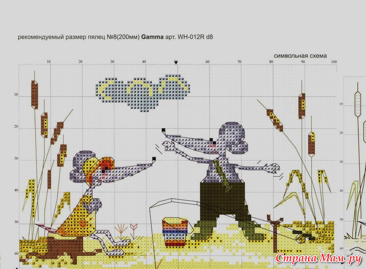 На рыбалке схема вышивки 96