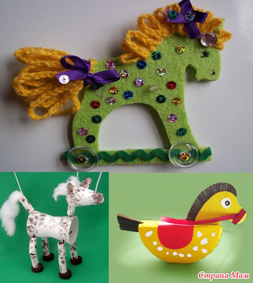 Кони, пони, лошади, делаем сами или с ребенком :) 12 вариантов как сделать символ года ;)
