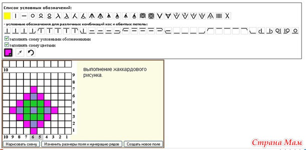 Сайт для создания схем для вязания