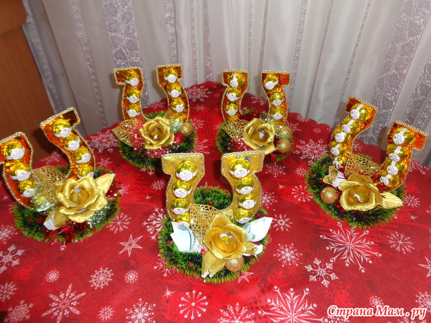 Подкова с конфетами своими руками 838