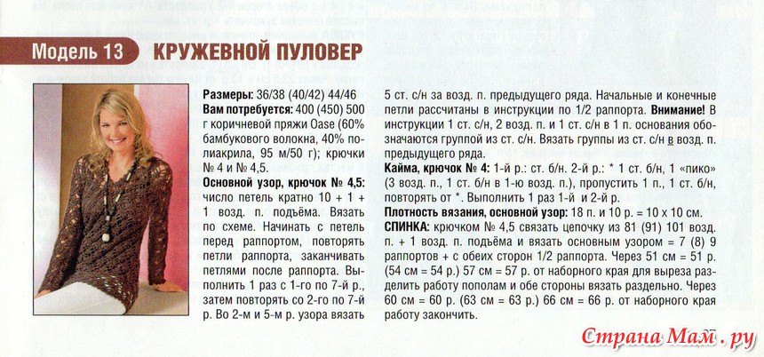 Кружевной Пуловер