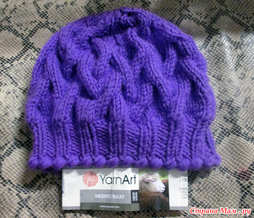 Вяжем шапку из yarnart merino bulky Вяжем шапку из yarnart merino bulky