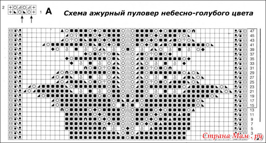 Ажурный узор ландыш схема Ажурный узор ландыш схема