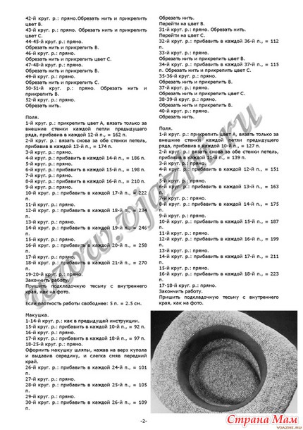 Вязание крючком мужской шляпы Вязание крючком мужской шляпы