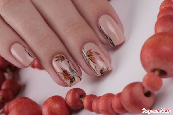 Дизайн гель лаком осень