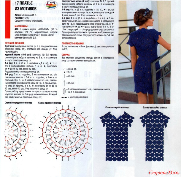Вязание крючком из мотивов схемы и описание модели для женщин Вязание крючком из мотивов схемы и описание модели для женщин