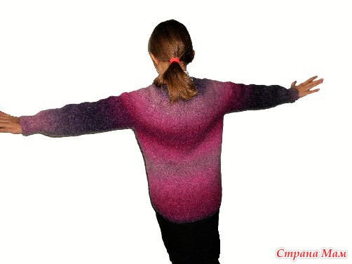 Кофта с круглой кокеткой вязание сверху вниз Кофта с круглой кокеткой вязание сверху вниз