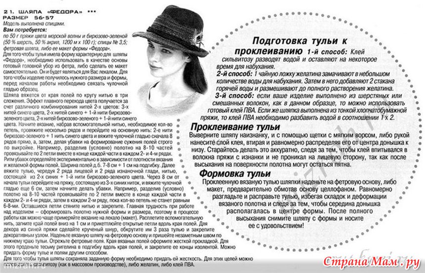 Вязание крючком мужской шляпы Вязание крючком мужской шляпы