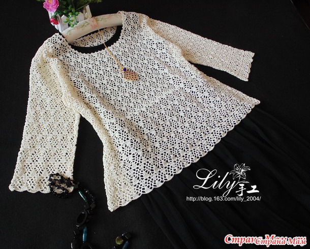 ������� ������� Crochet Textured Top