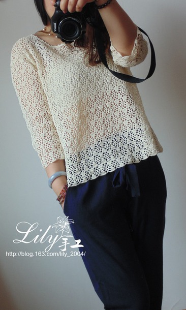 ������� ������� Crochet Textured Top