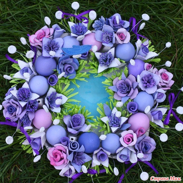 Цветы из яичных ячеек пластиковых своими руками мастер класс
