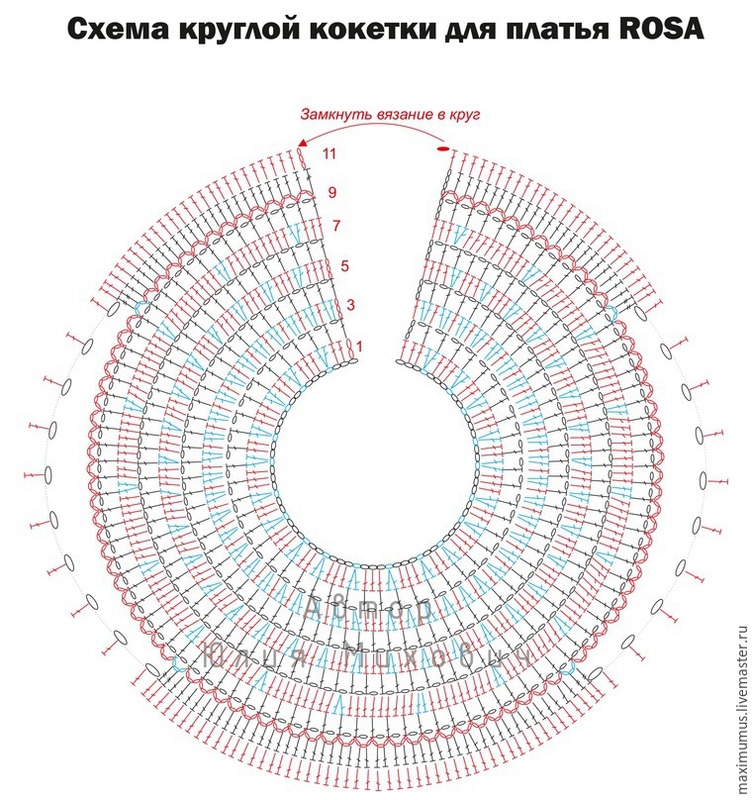 Крючок вязание от горловины по кругу 220