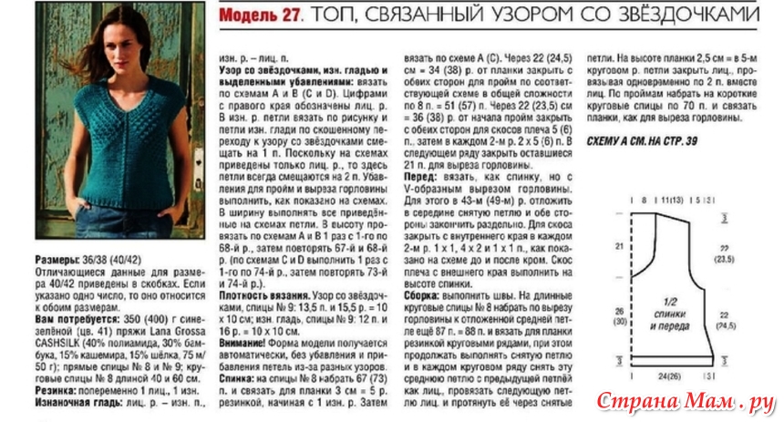 Вяжем топ спицами для начинающих Вяжем топ спицами для начинающих