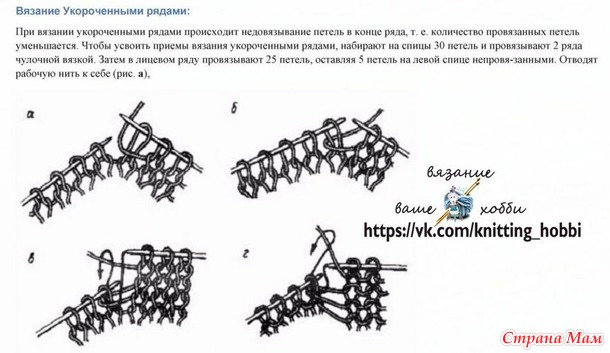 Что вяжут укороченными рядами Что вяжут укороченными рядами