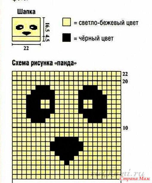 Связать шапку-панду спицами Связать шапку-панду спицами