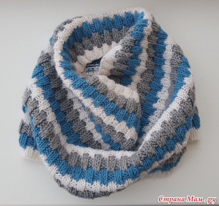 Разновидности и способы вязки шарфа-хомута спицами