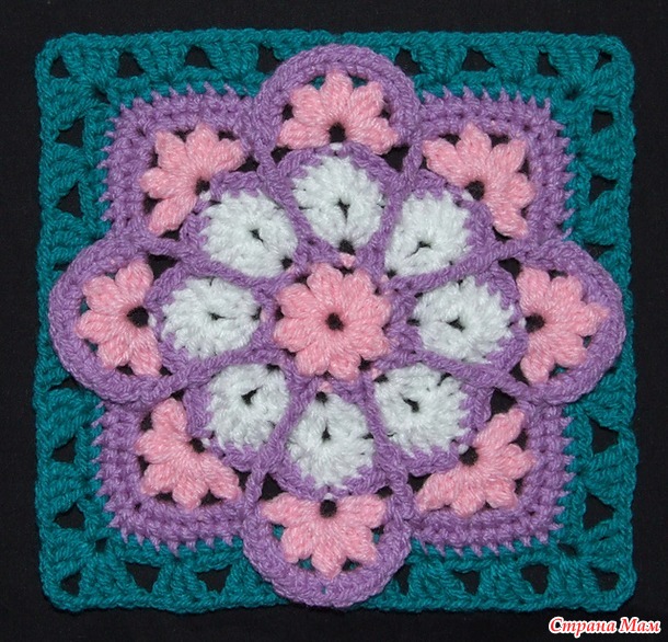 Как из цветка связать квадрат