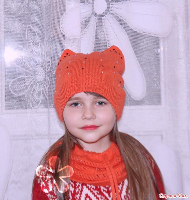 Страна мам вязание шапка кошка Страна мам вязание шапка кошка