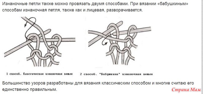 Схема вязания изнаночная лицевая 95