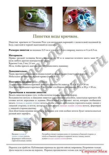 Пинетки крючком для начинающих с пошаговым описанием и видео Пинетки крючком для начинающих с пошаговым описанием и видео