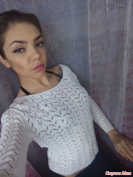 Белый ажурный джемпер